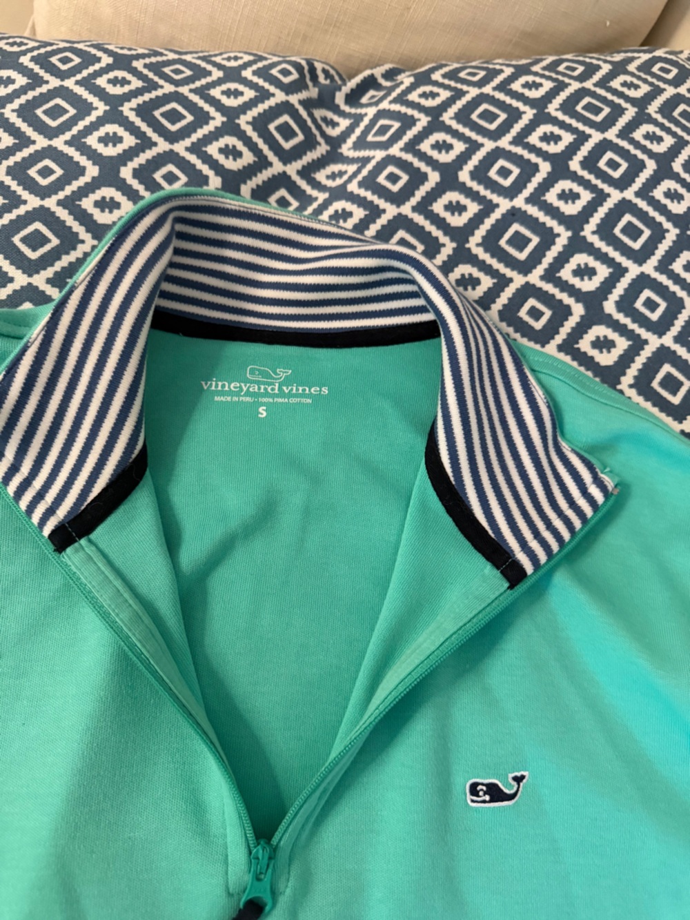Vineyard Vines Teal/Turquoise Quarter-Zip Pullover - Picture 2 of 7